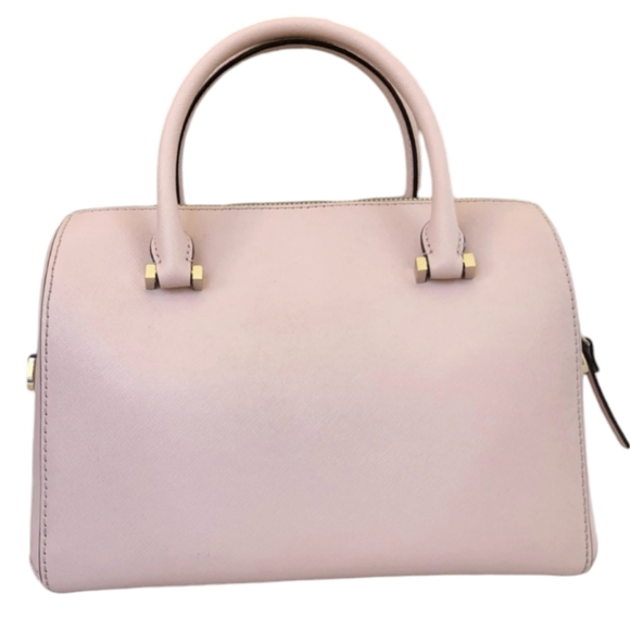 NWOT Kate Spade Blush Pink Crosshatch Leather Satchel Handbag w/ Crossbody Strap - Picture 2 of 16